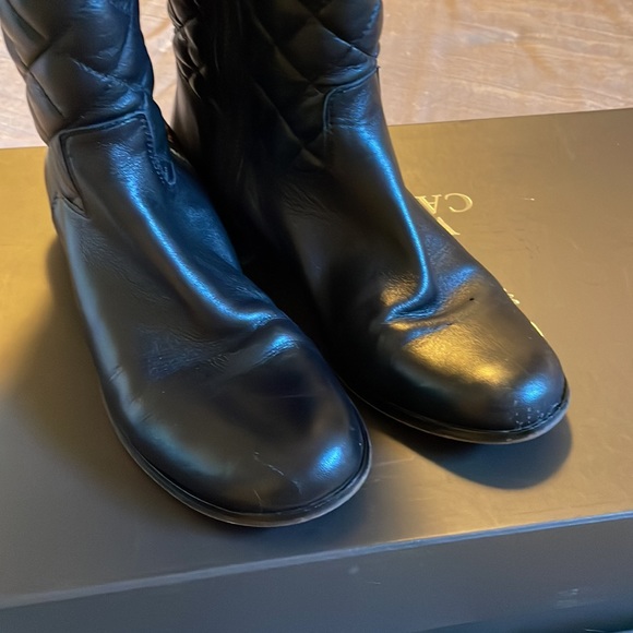 Vince Camuto Black Leather Boots SZ 7 - Picture 2 of 8